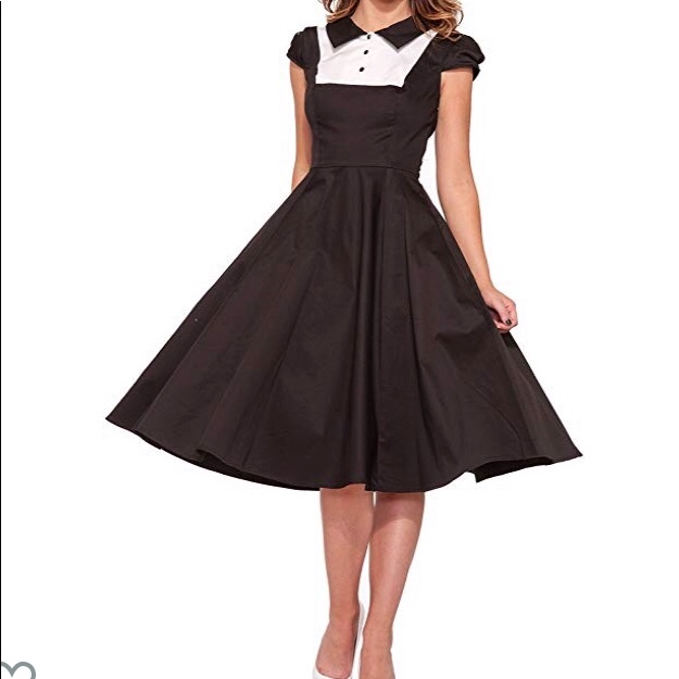 Classic Black And White Women's Maxi Dress